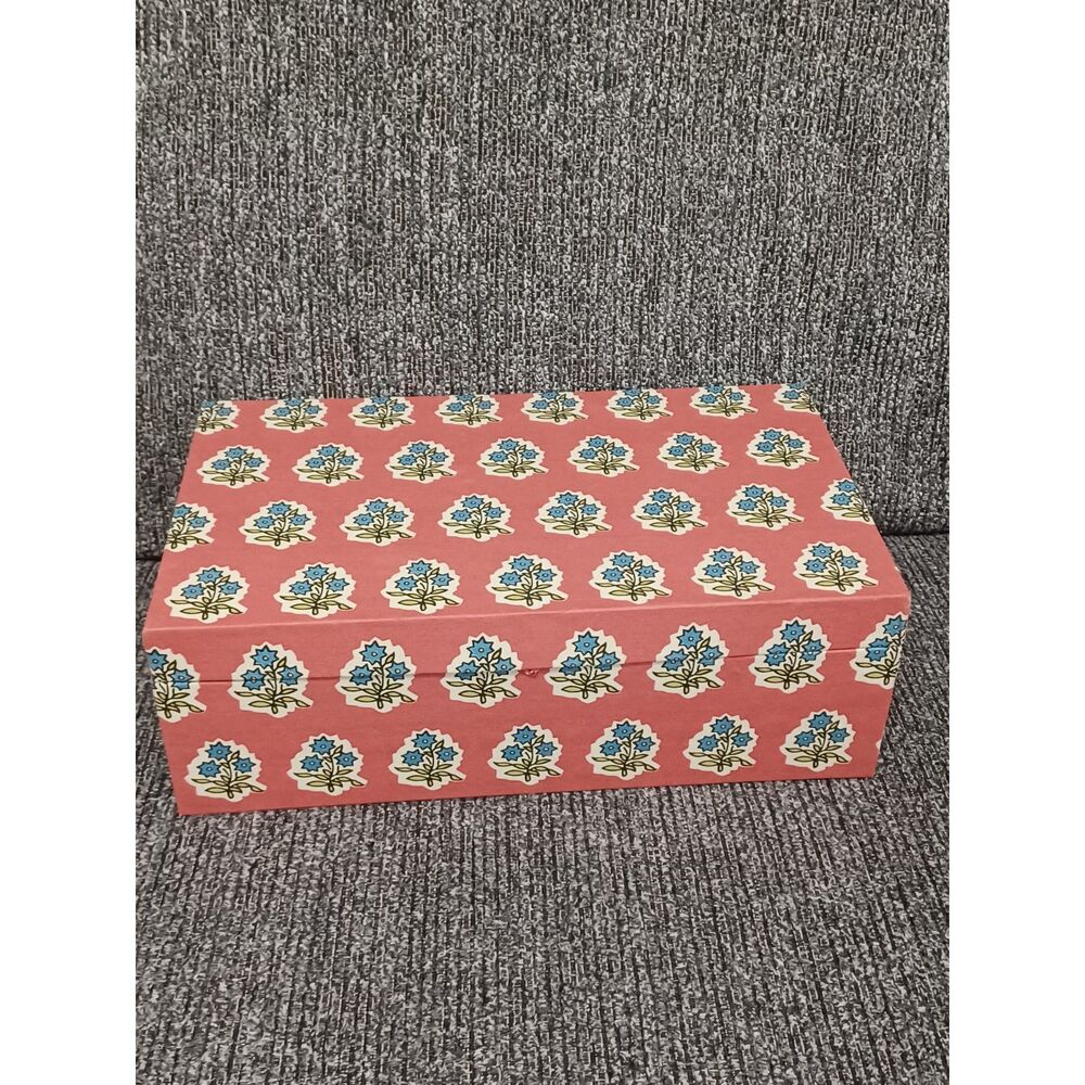 Jewelry Box with Floral Pattern and Interior Mirror